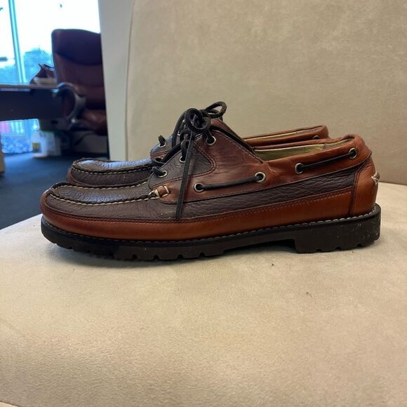 L.L. Bean Allagash Bison Leather Handsewns Oxford Shoe sz 12EE - Picture 6 of 9